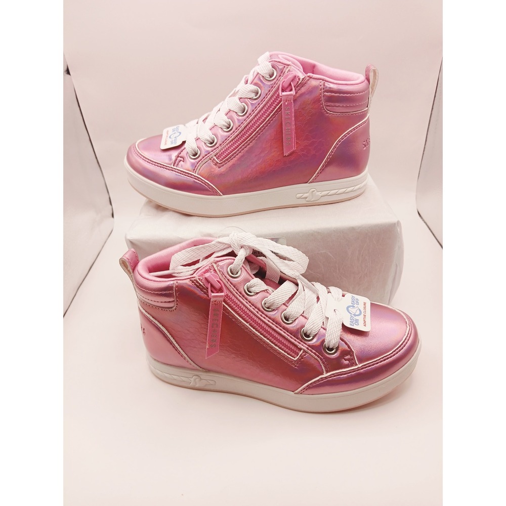 Skechers Street Standouts Leopard Bright Pink Iridescent‎ High Top Shoes size 13